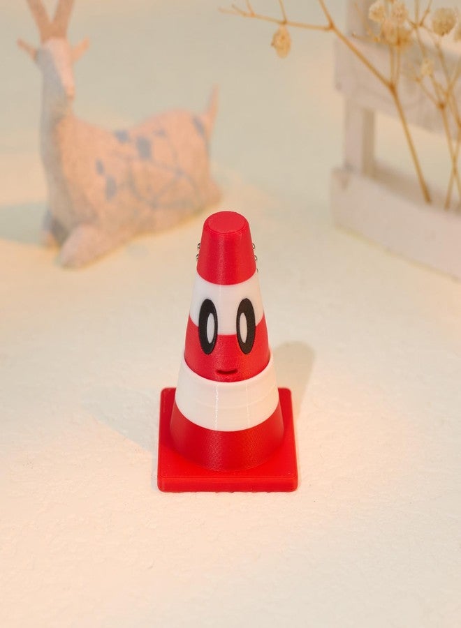 minihope Traffic Cone Click Fidget Keychain - Cute Stress Relief Desktop Toy - Eco-Friendly PLA Bag Charm - Image 3